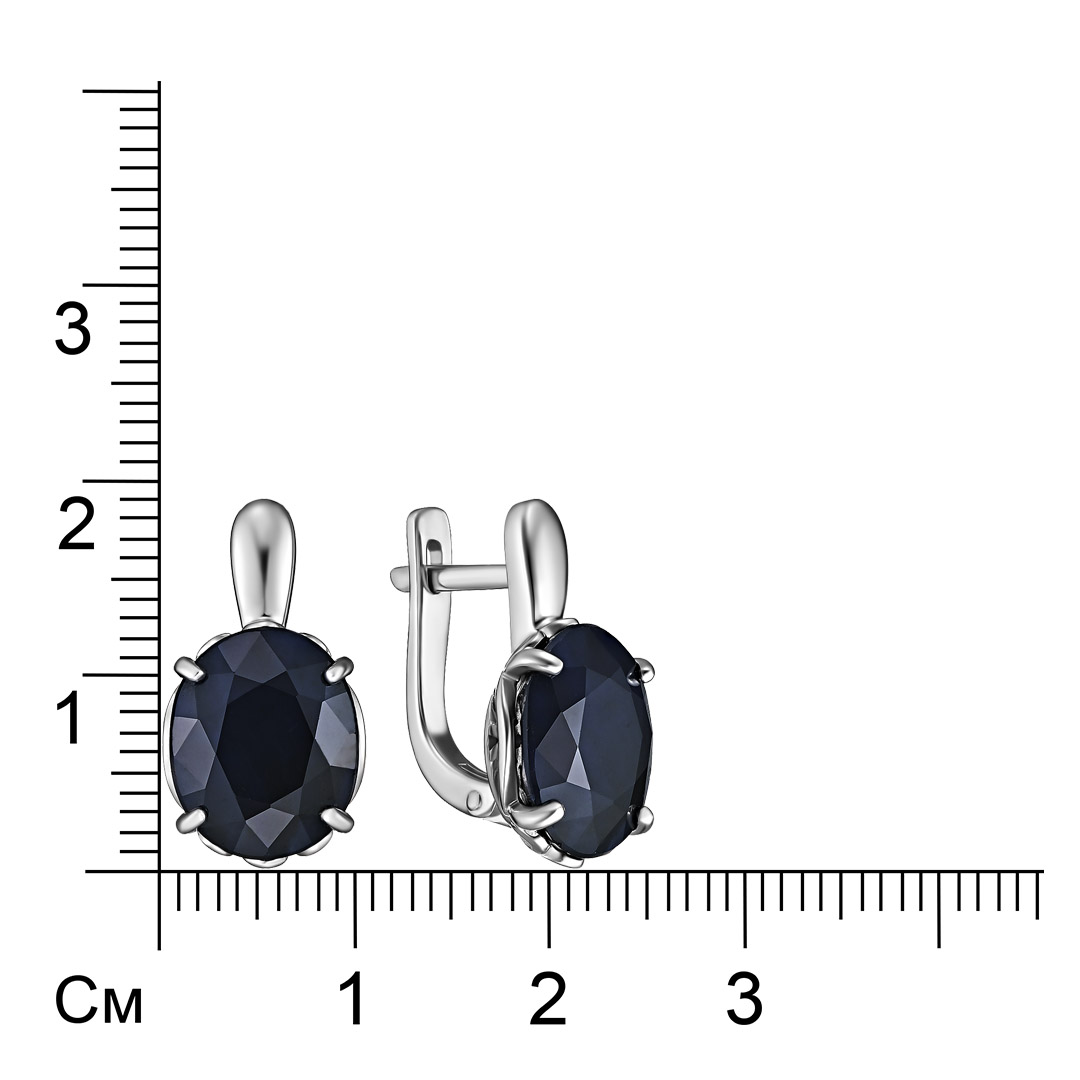 Серебряные серьги 925 пробы; вставки 2 Сапфир 8,597 U/2