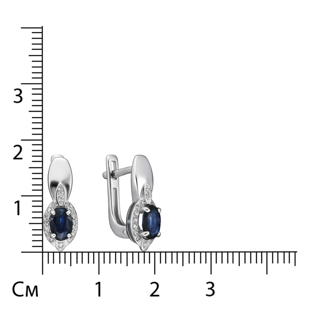 Серебряные серьги с сапфирами