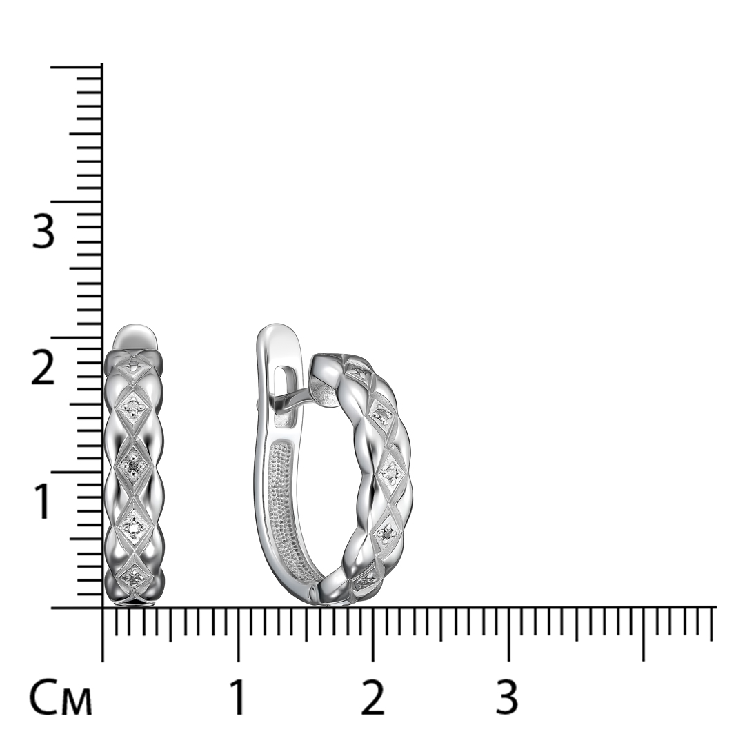 Серебряные серьги 925 пробы; вставки 10 Бр.Кр-17 0,045 2/3A;