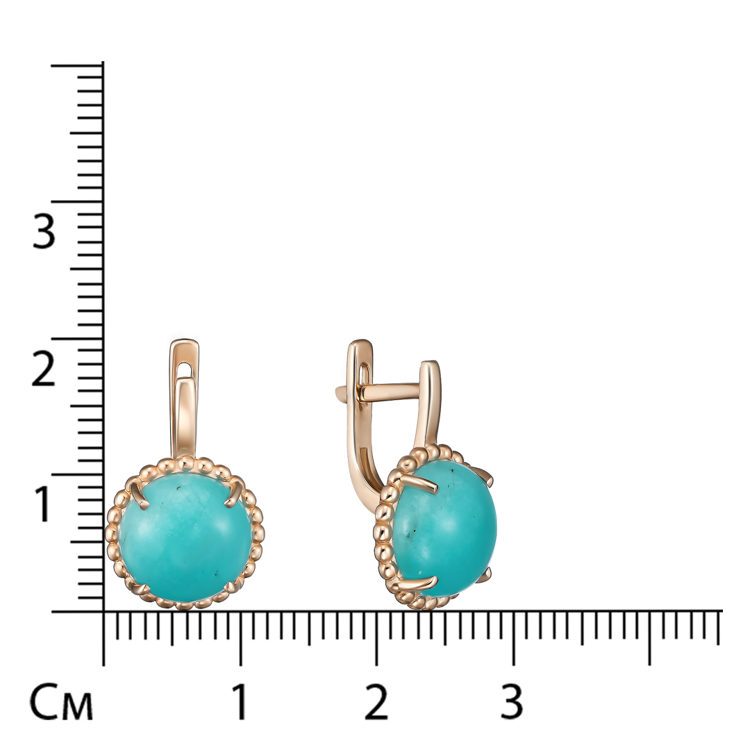 Серебряные серьги 925 пробы; вставки 2 Амазонит;