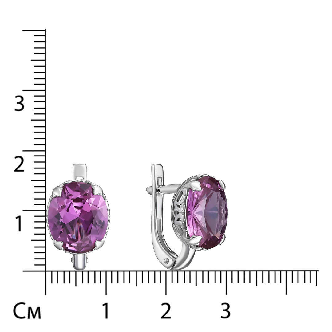Серебряные серьги 925 пробы; вставки 2 Александрит Гт.;