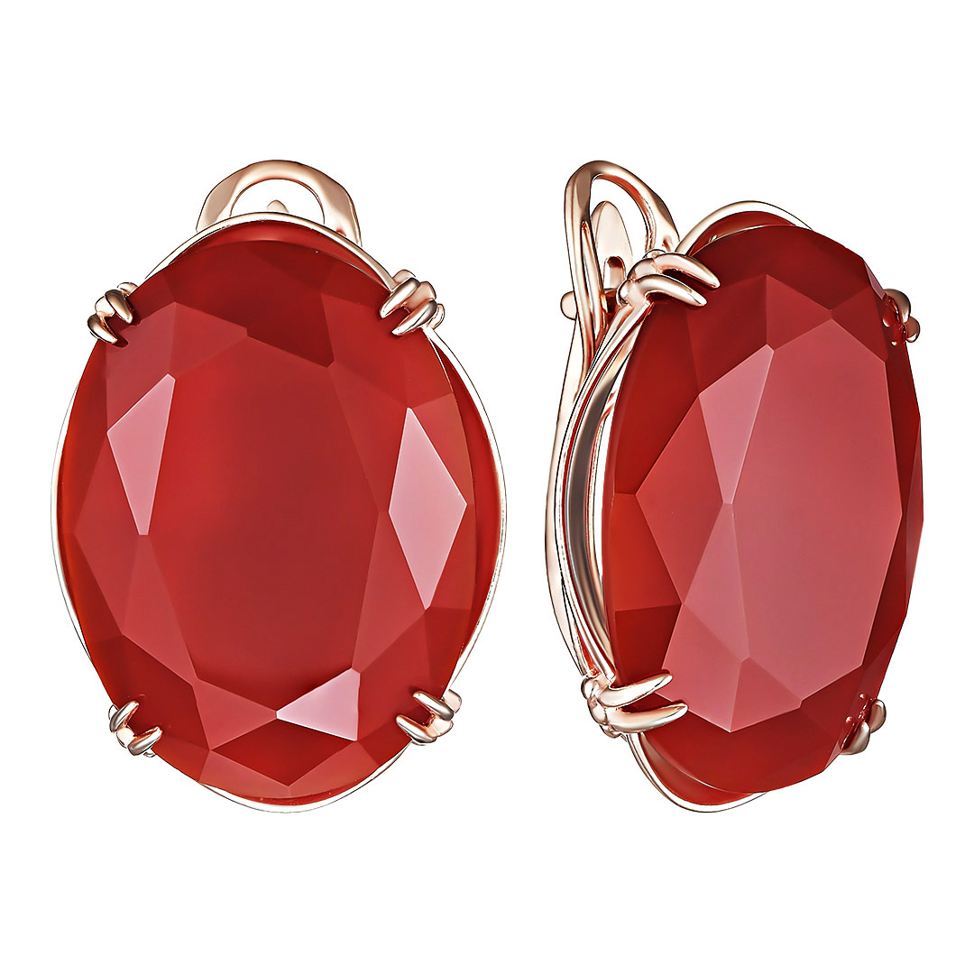 Серебряные серьги 925 пробы; вставки 2 Агат нат.;