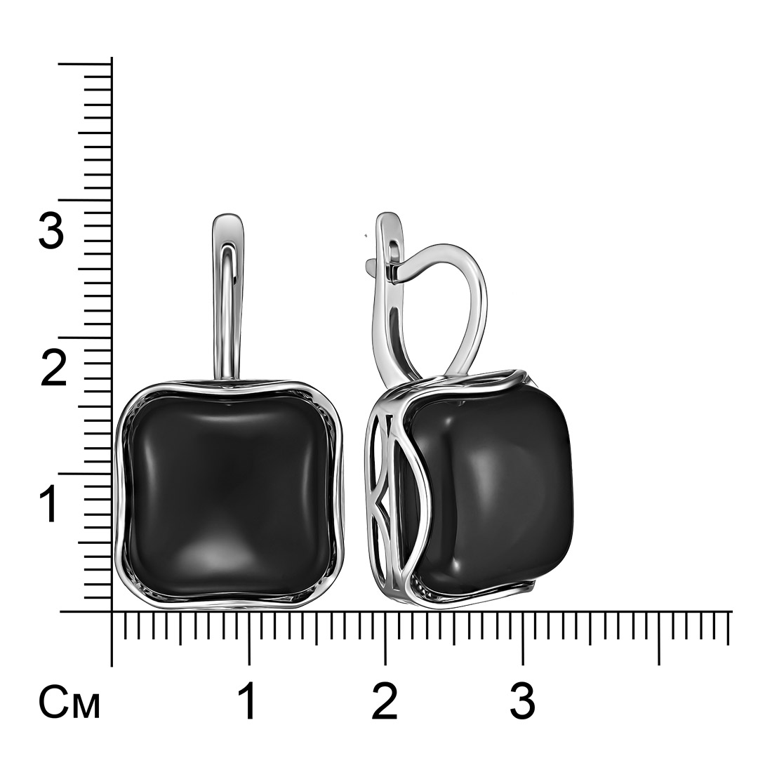 Серебряные серьги 925 пробы; вставки 2 Агат нат.;