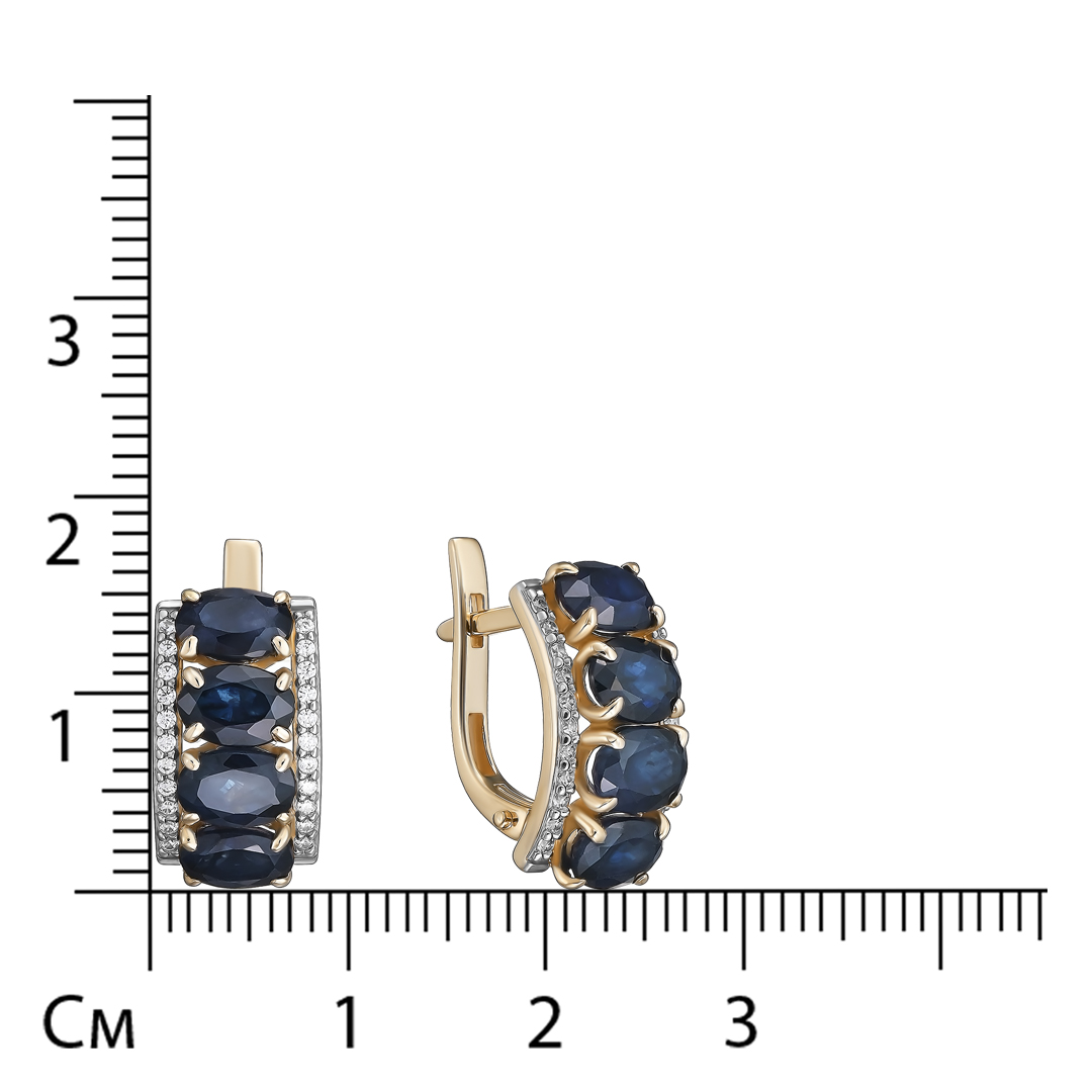 Серьги из золота с сапфирами