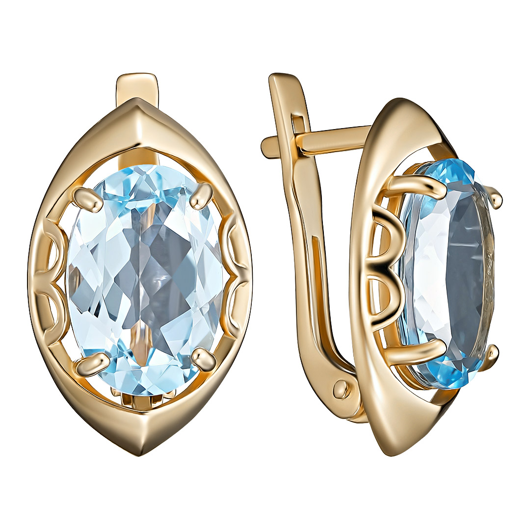 Серебряные серьги 925 пробы; вставки 2 Топаз;