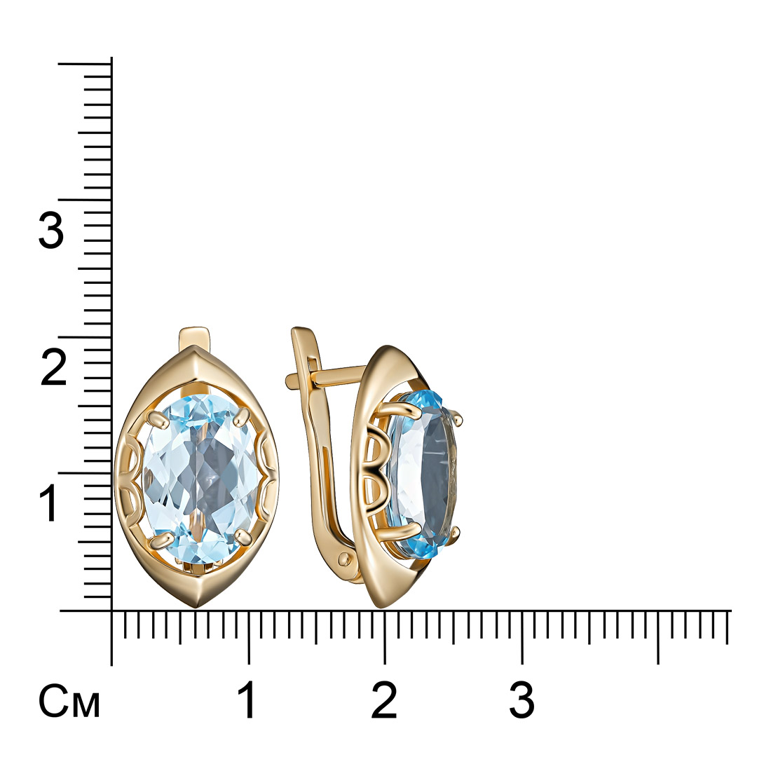 Серебряные серьги 925 пробы; вставки 2 Топаз;