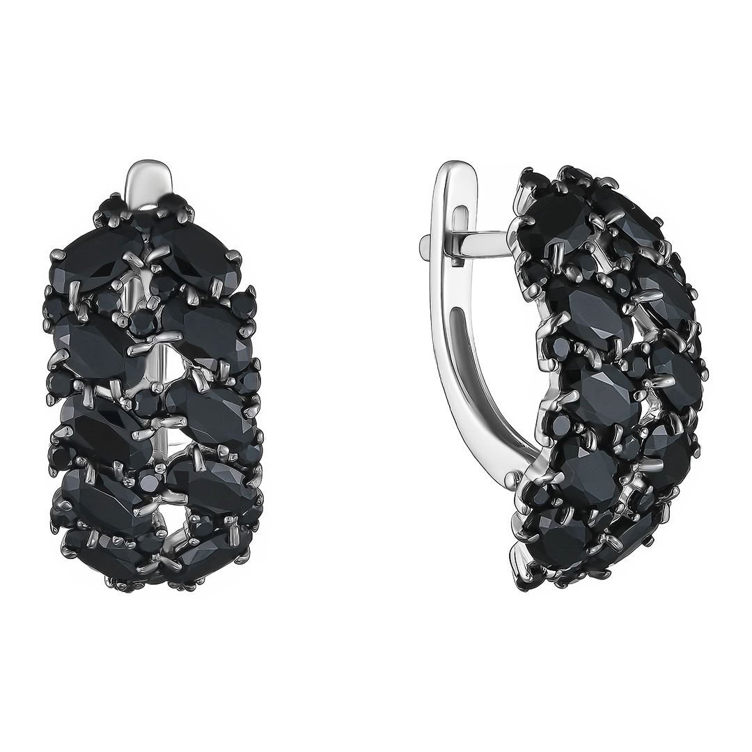 Серебряные серьги со шпинелью