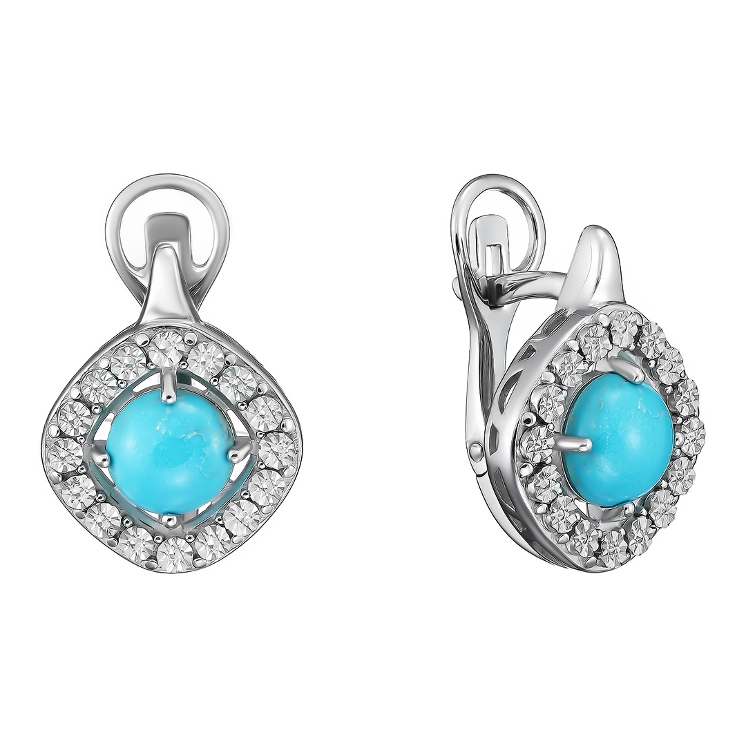 Серебряные серьги с бирюзой
