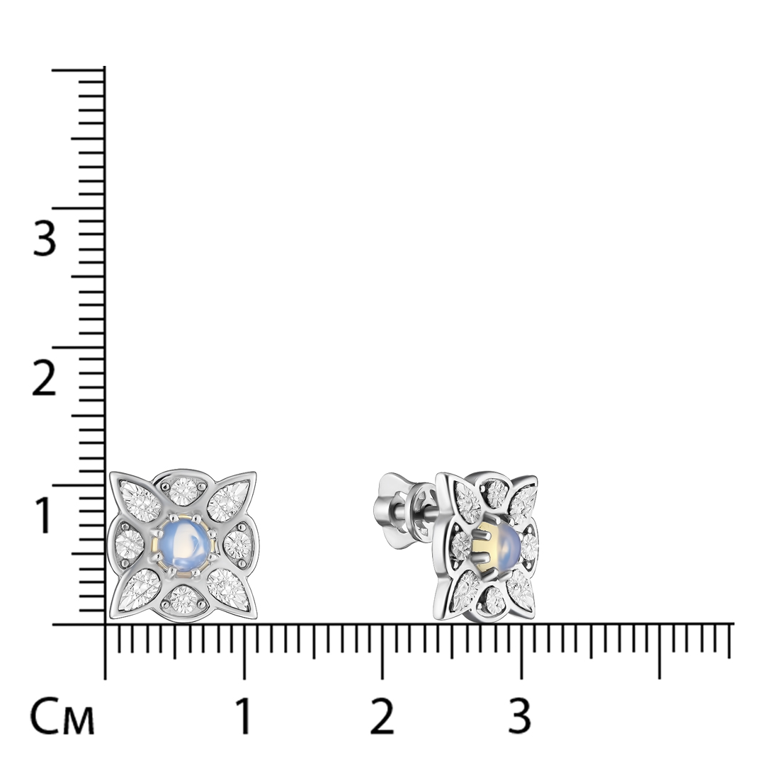 Серебряные серьги-пусеты с опалами