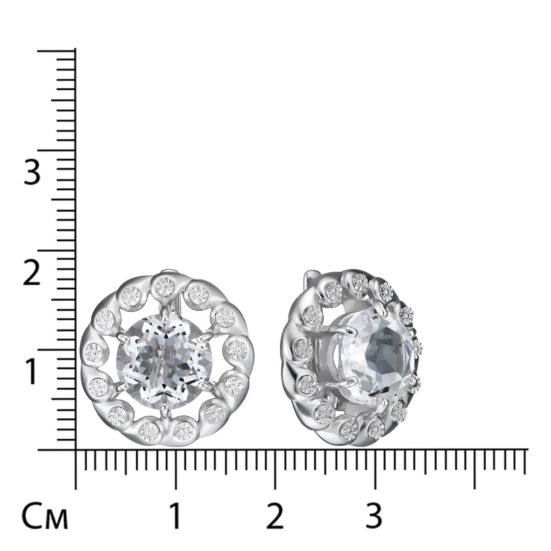 Серебряные серьги с горным хрусталем