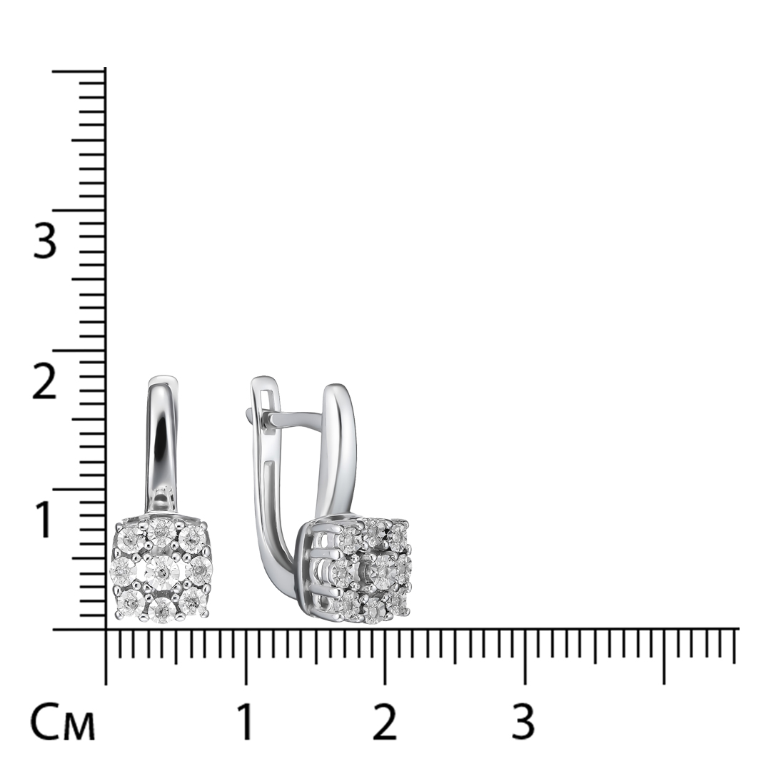 Серебряные серьги с бриллиантами