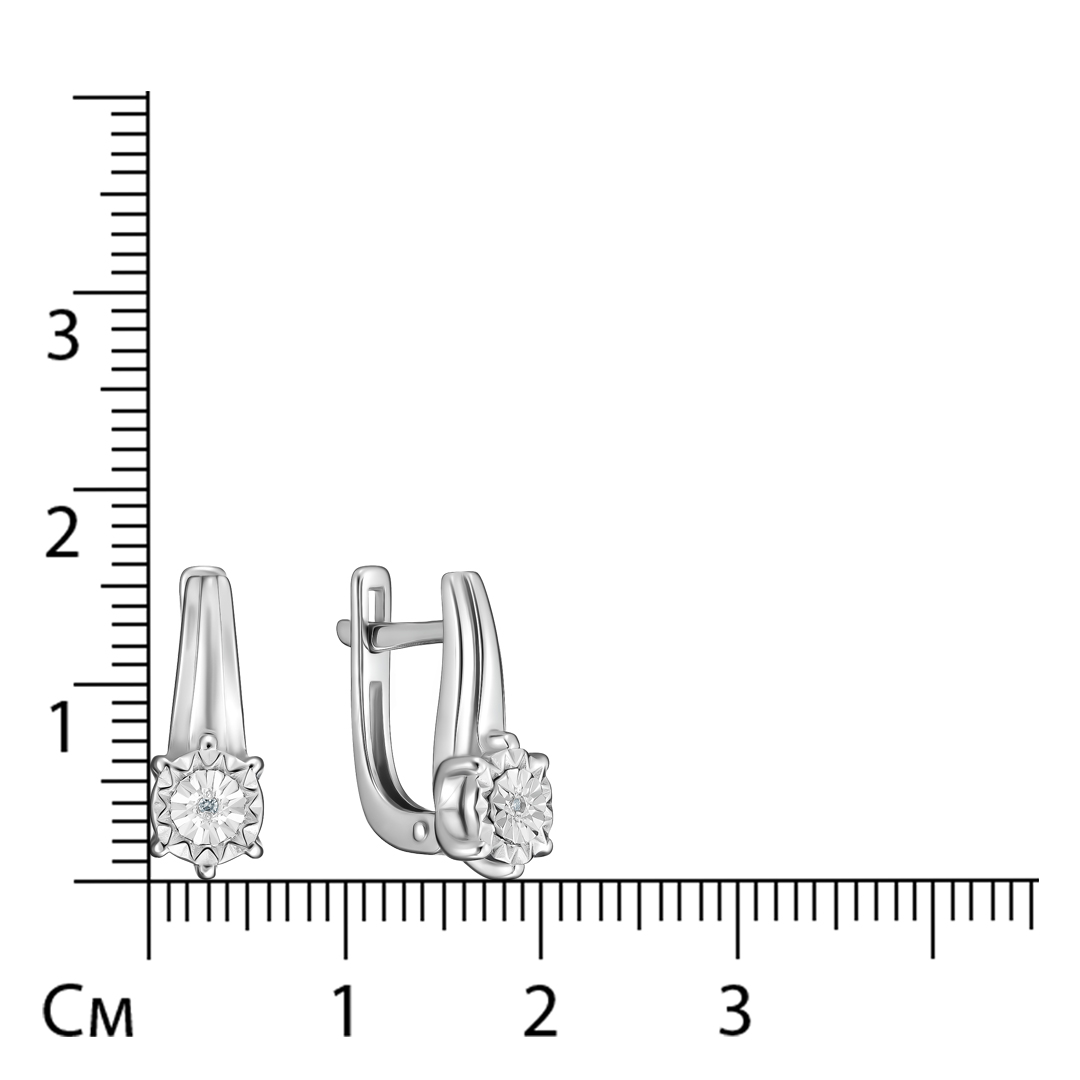 Серебряные серьги с бриллиантами