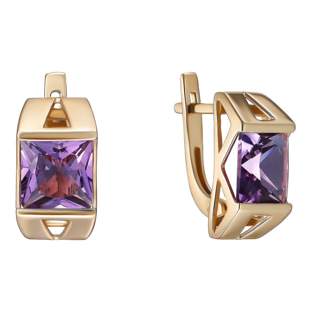 Серебряные серьги с аметистами