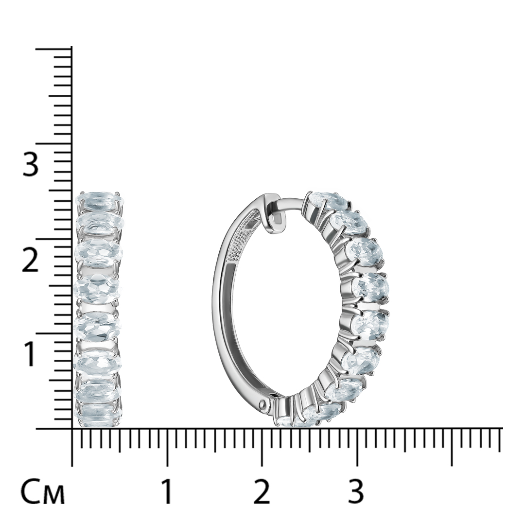 Серебряные серьги 925 пробы; вставки 18 Горный хрусталь;