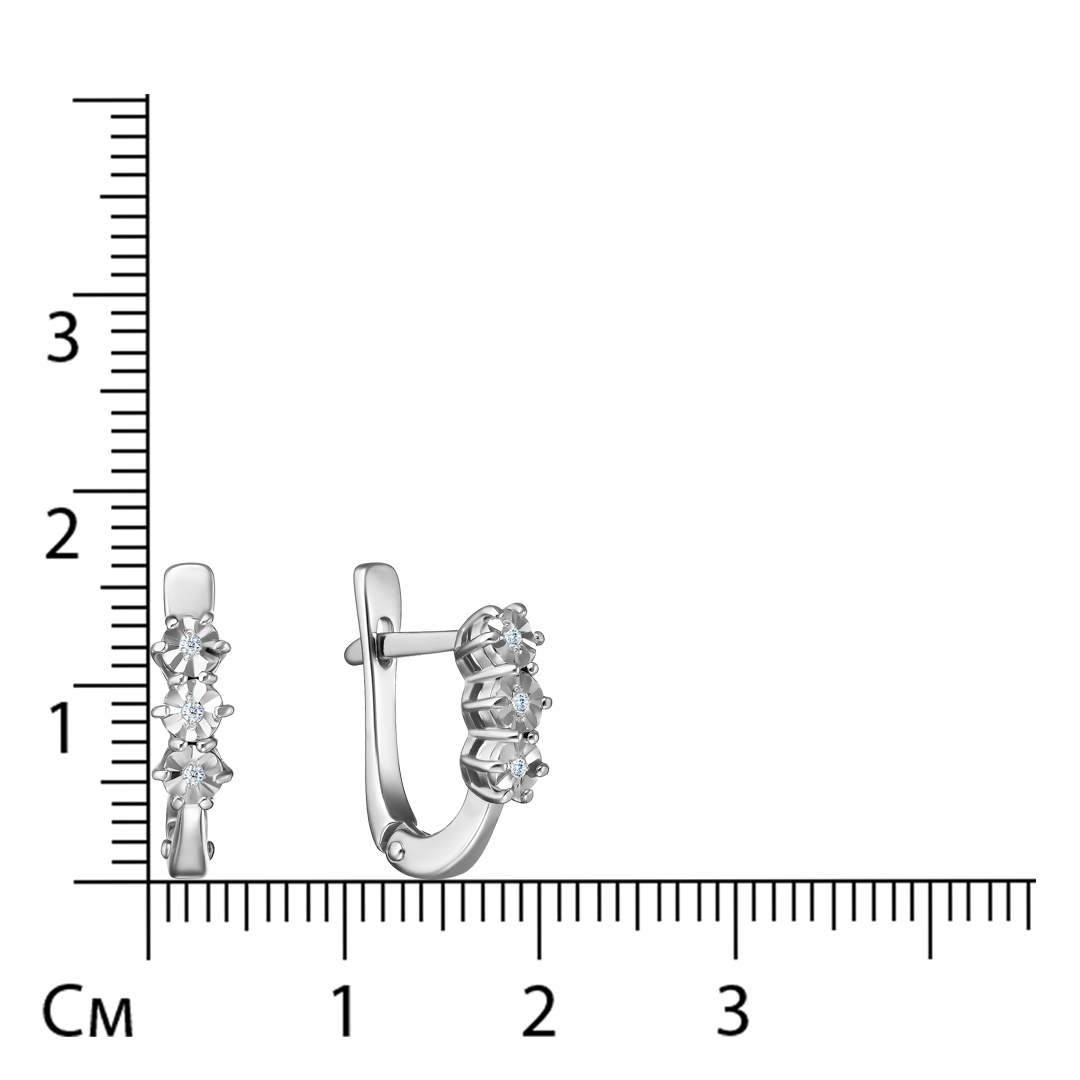 Серебряные серьги с бриллиантами