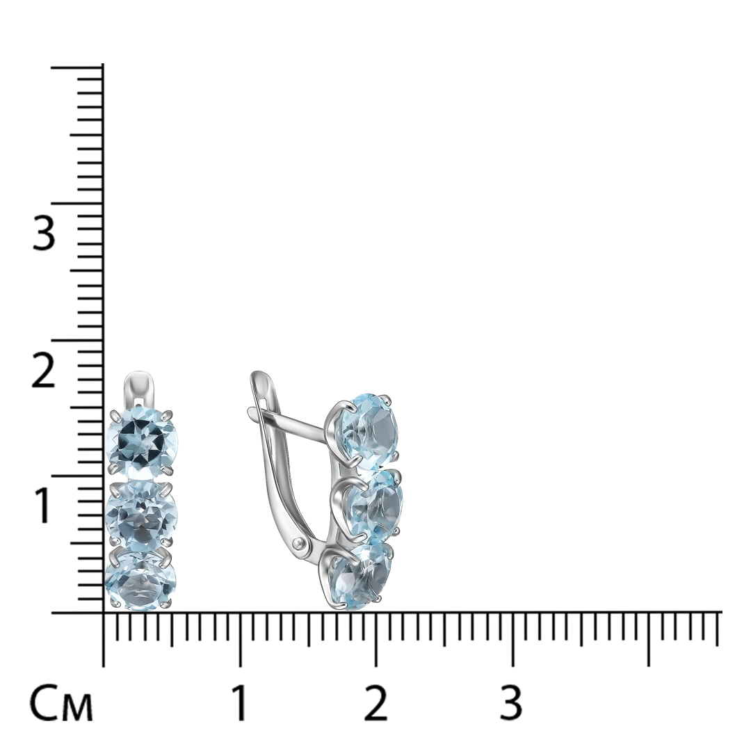 Серебряные серьги 925 пробы; вставки 6 Топаз;