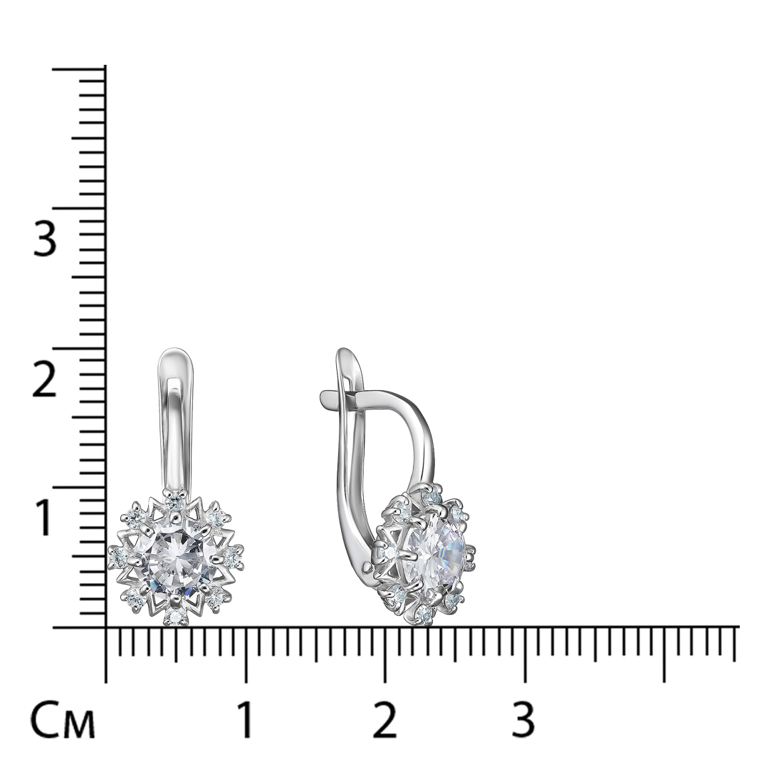 Серебряные серьги 925 пробы; вставки 18 Фианит бесцв.;