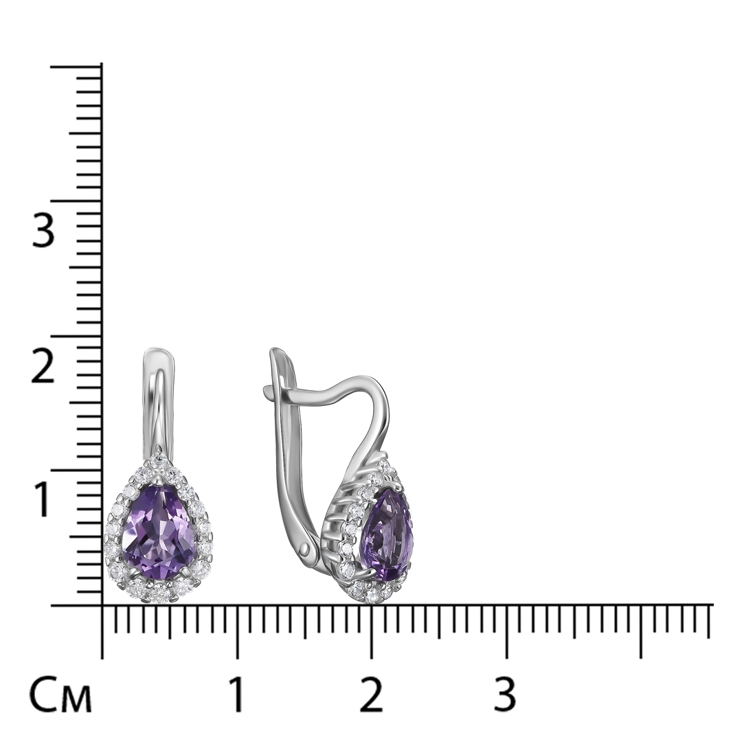 Серебряные серьги с аметистами