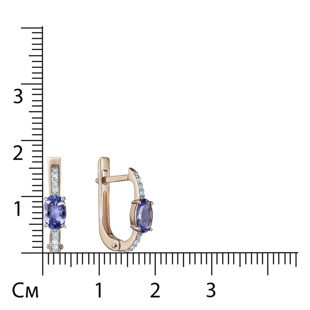 Серьги из золота с танзанитами