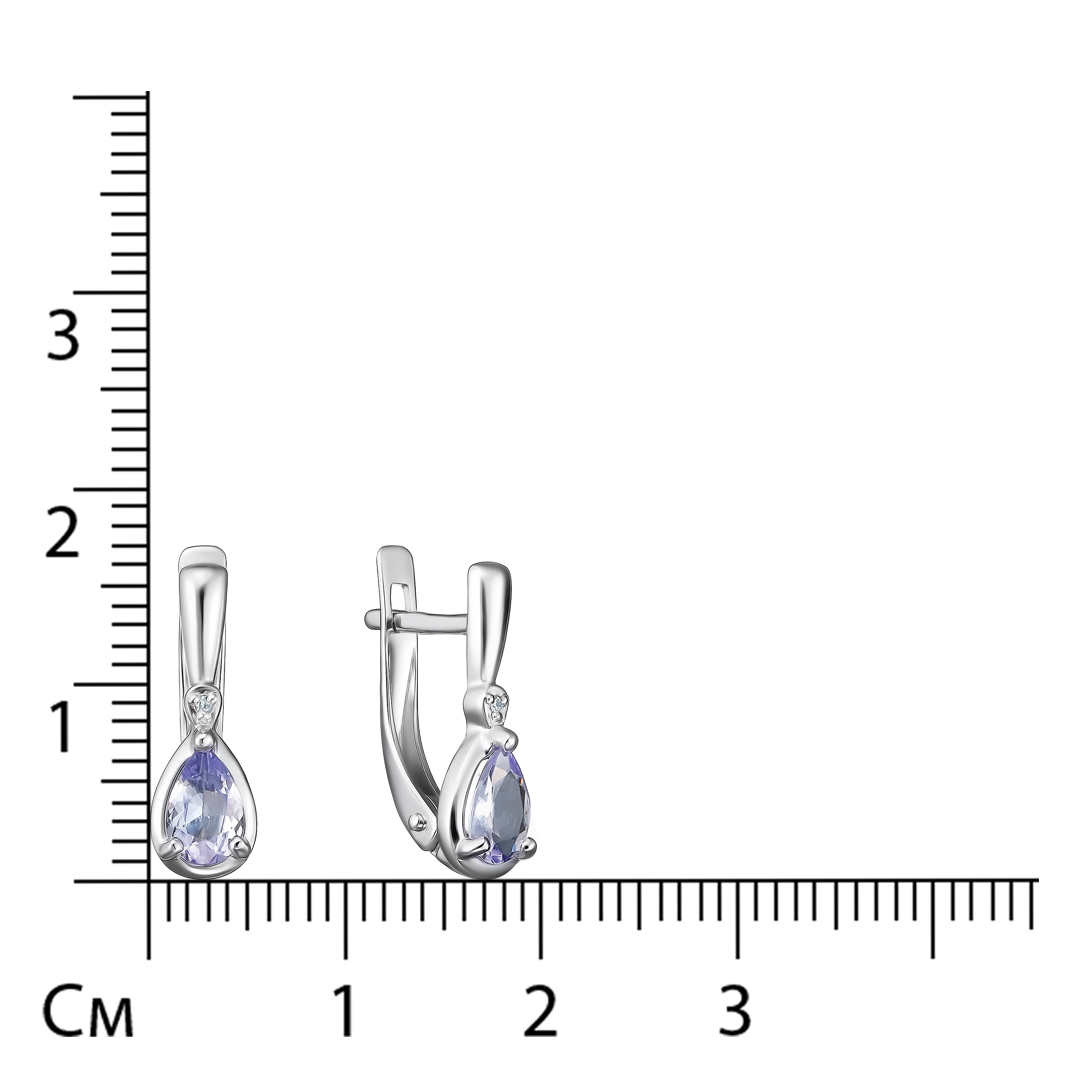 Серьги из белого золота с танзанитами
