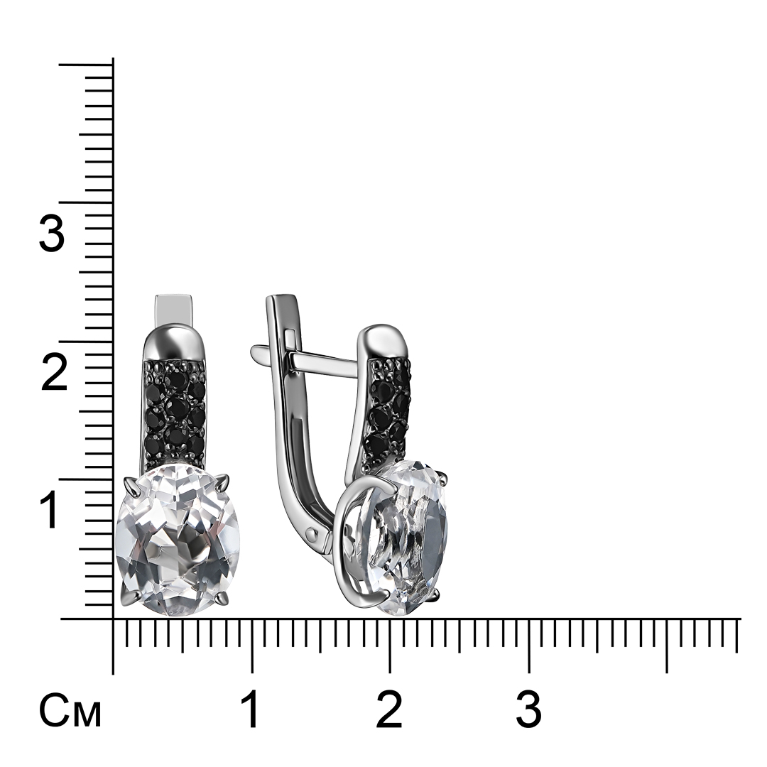 Серебряные серьги с горным хрусталем