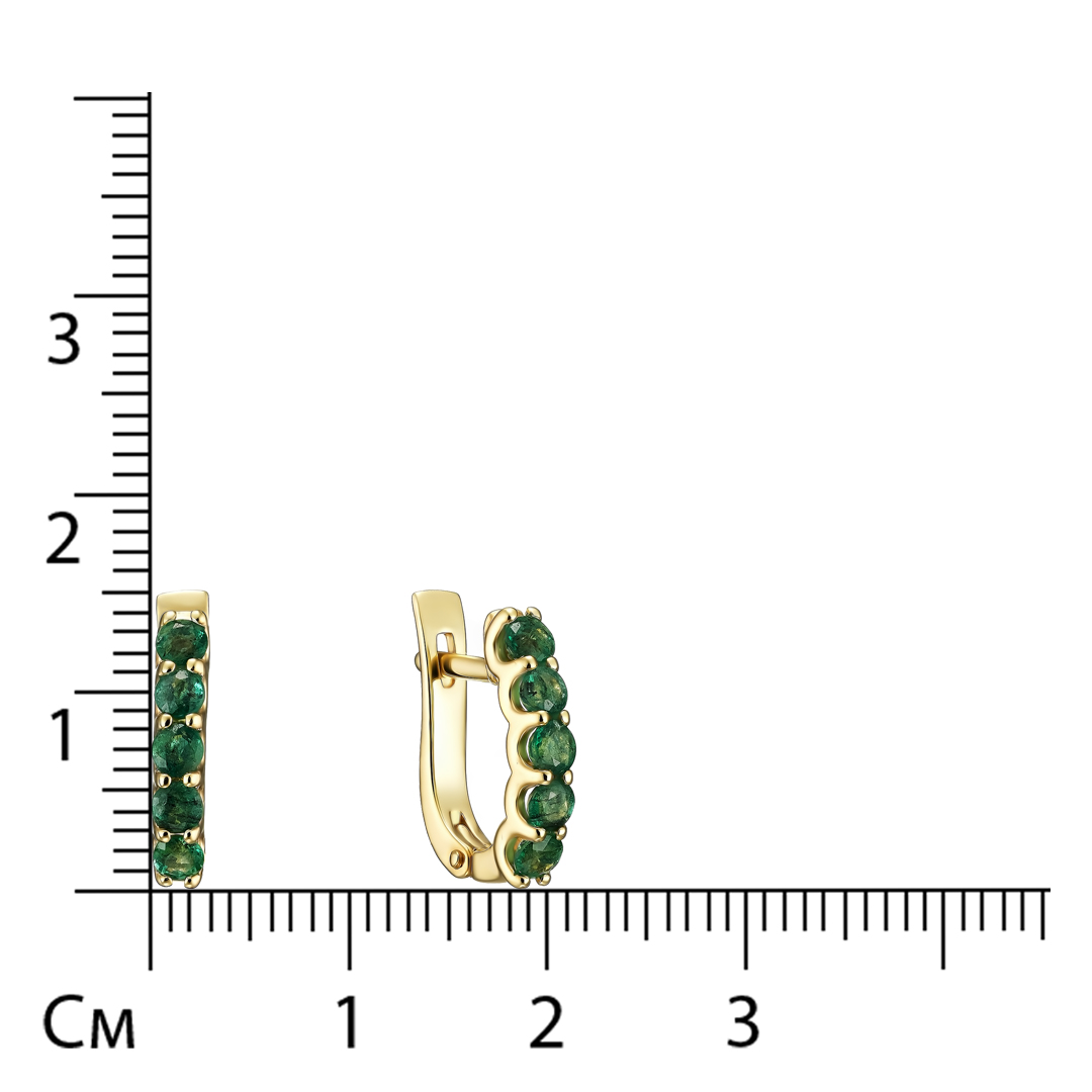 Серебряные серьги 925 пробы; вставки 10 Изумруд 3Г/3 0,88;