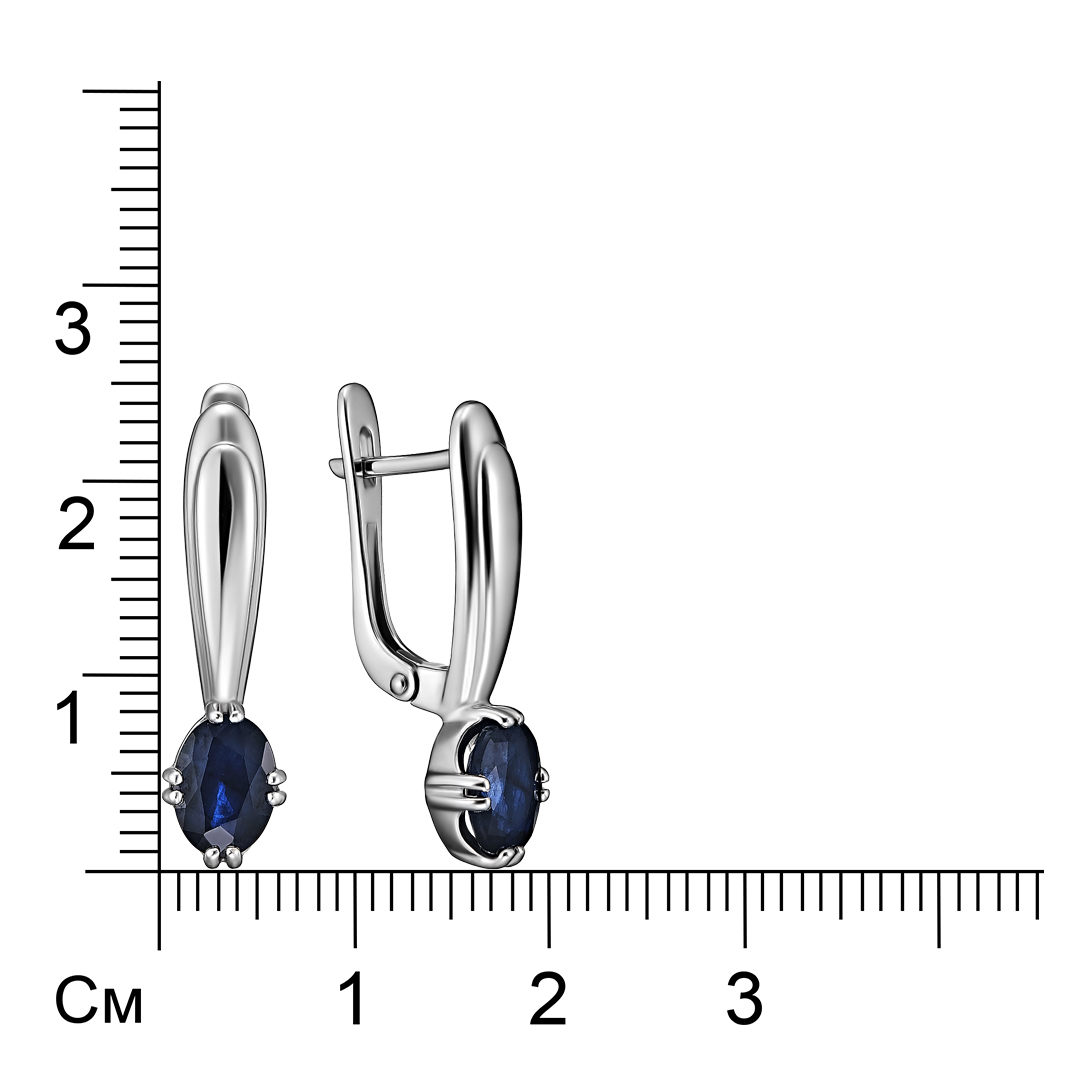 Серебряные серьги с сапфирами