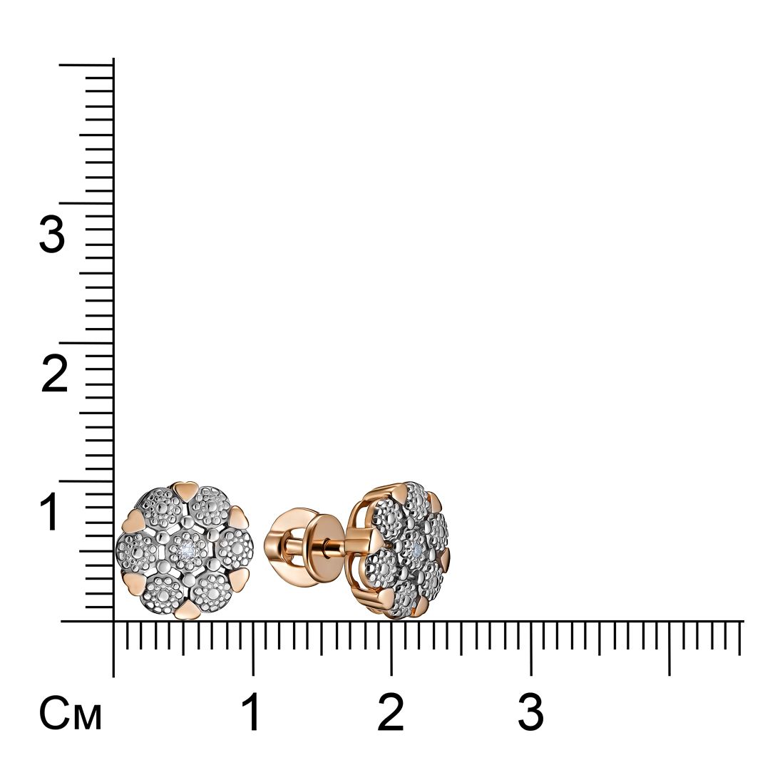 Серебряные серьги-пусеты 925 пробы; вставки 2 Бр.Кр-17 2/3А 0,007;