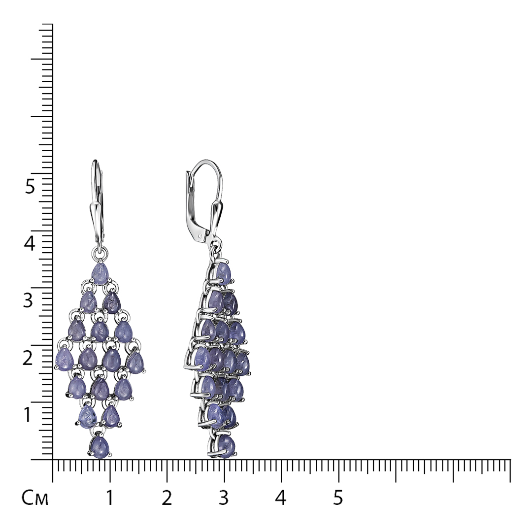 Серебряные серьги с танзанитами