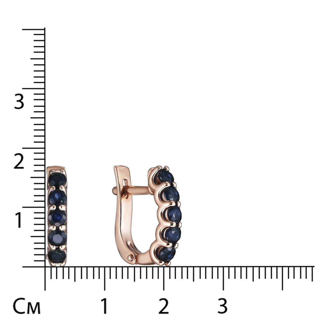 Серебряные серьги 925 пробы; вставки 10 Сапфир 1,18 U/2