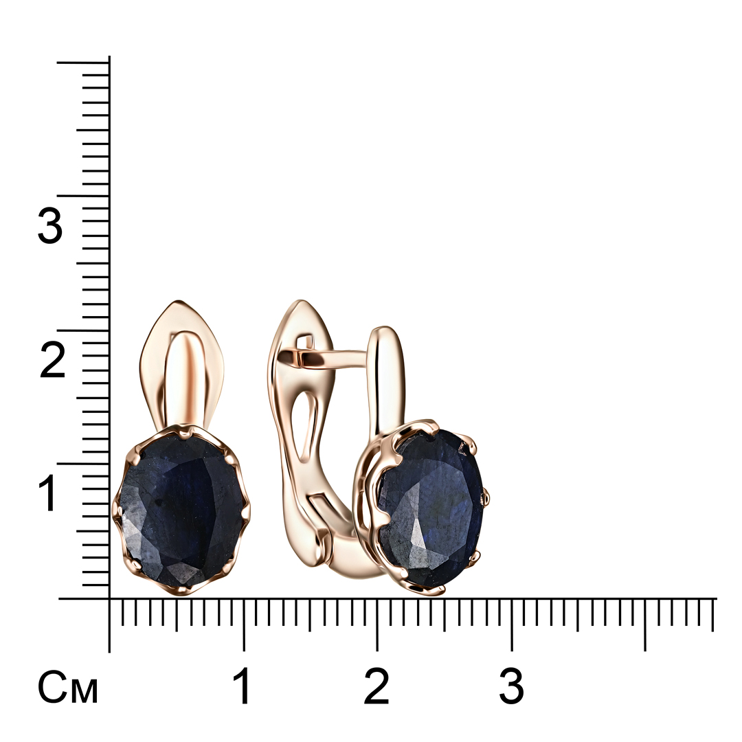 Серебряные серьги 925 пробы; вставки 2 Сапфир U/2 7,1 ct;