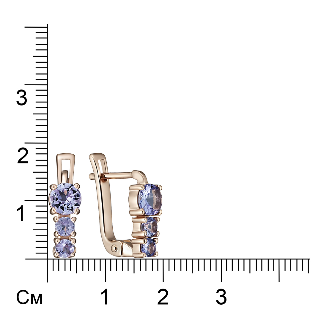 Серебряные серьги с танзанитами