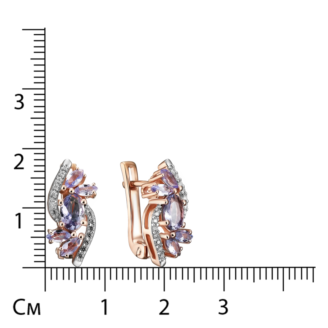 Серебряные серьги с танзанитами