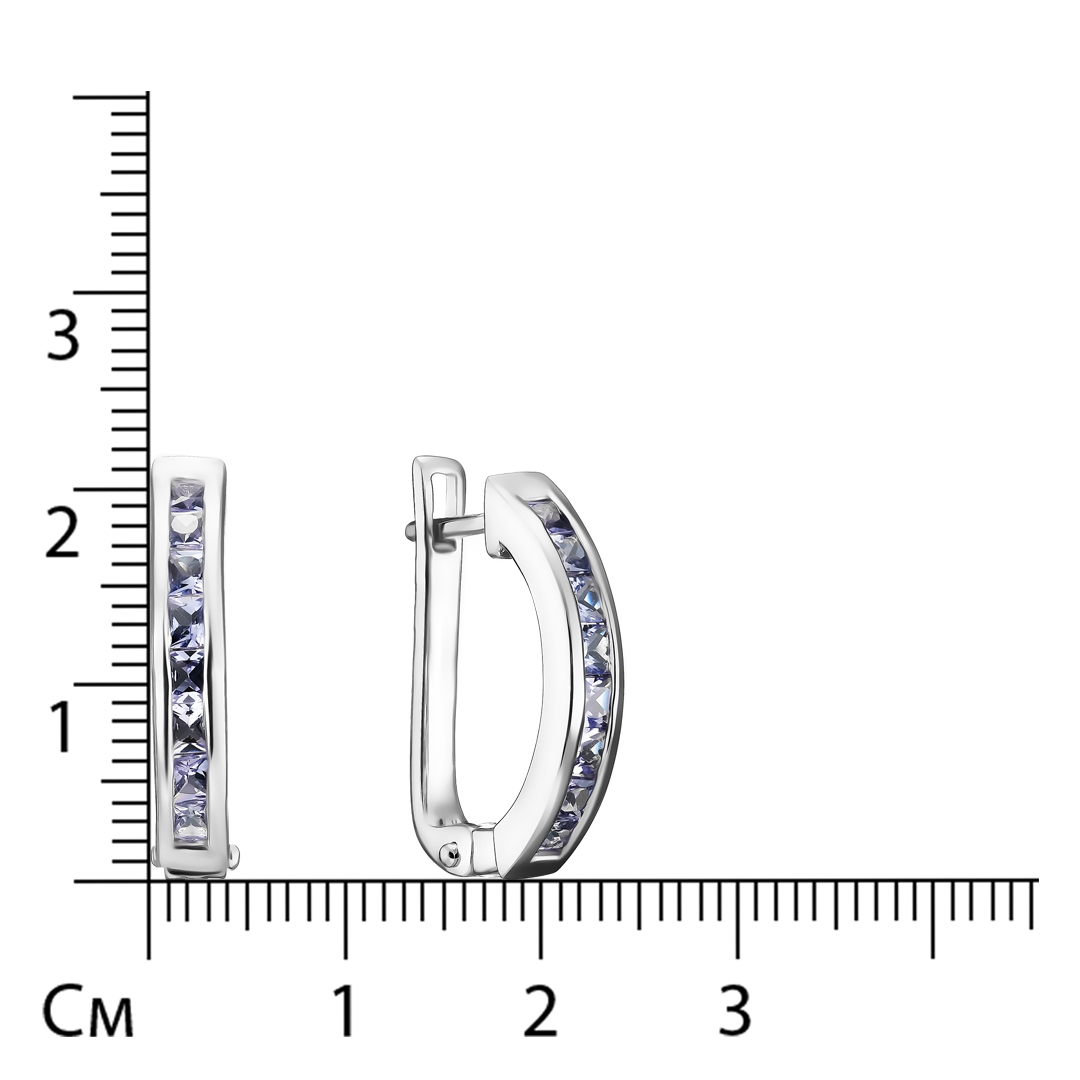 Серебряные серьги с танзанитами
