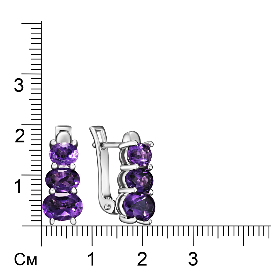Серебряные серьги с аметистами
