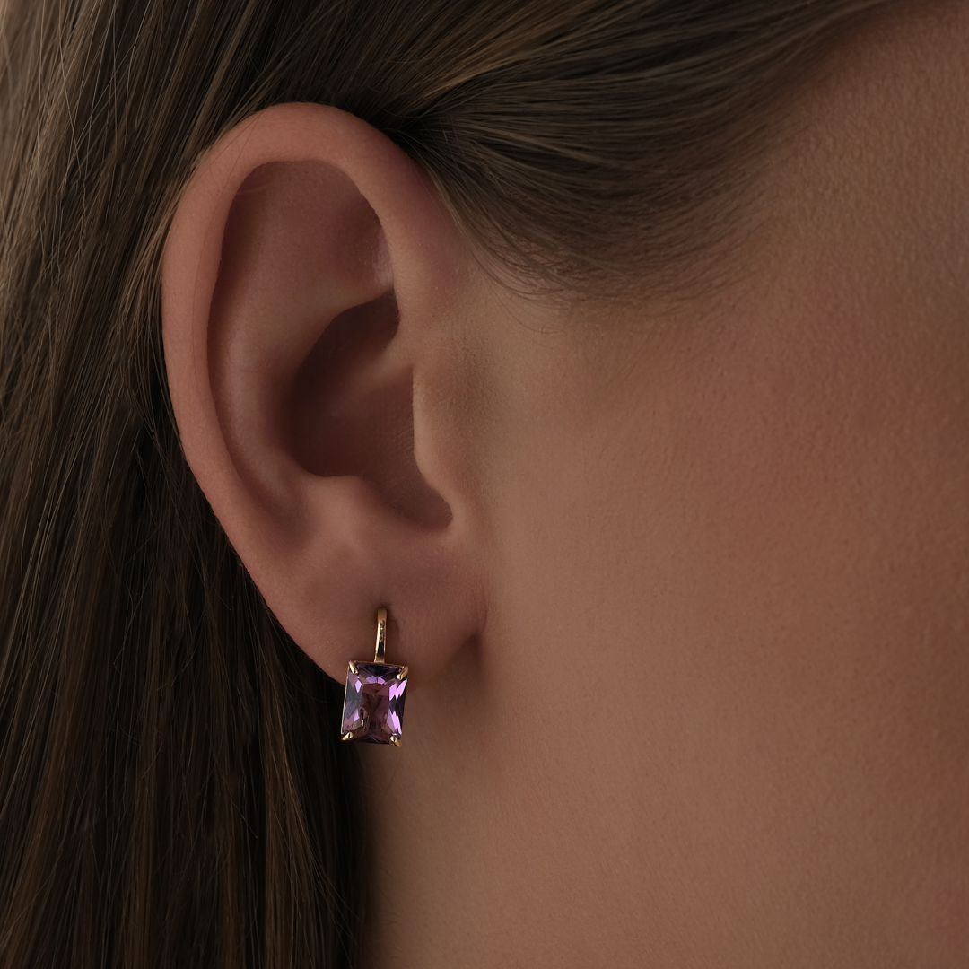 Серебряные серьги с аметистами