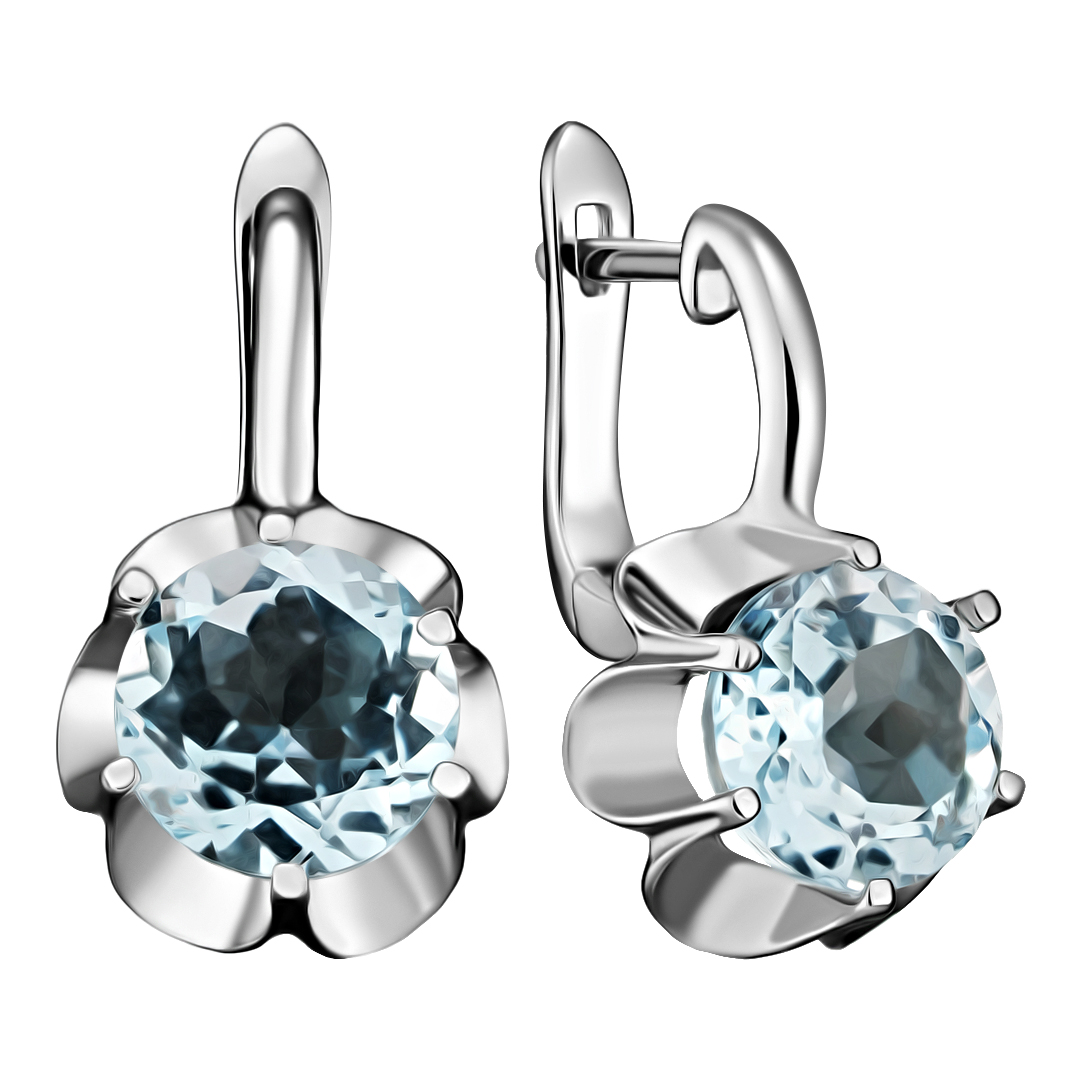Серебряные серьги 925 пробы; вставки 2 Топаз;