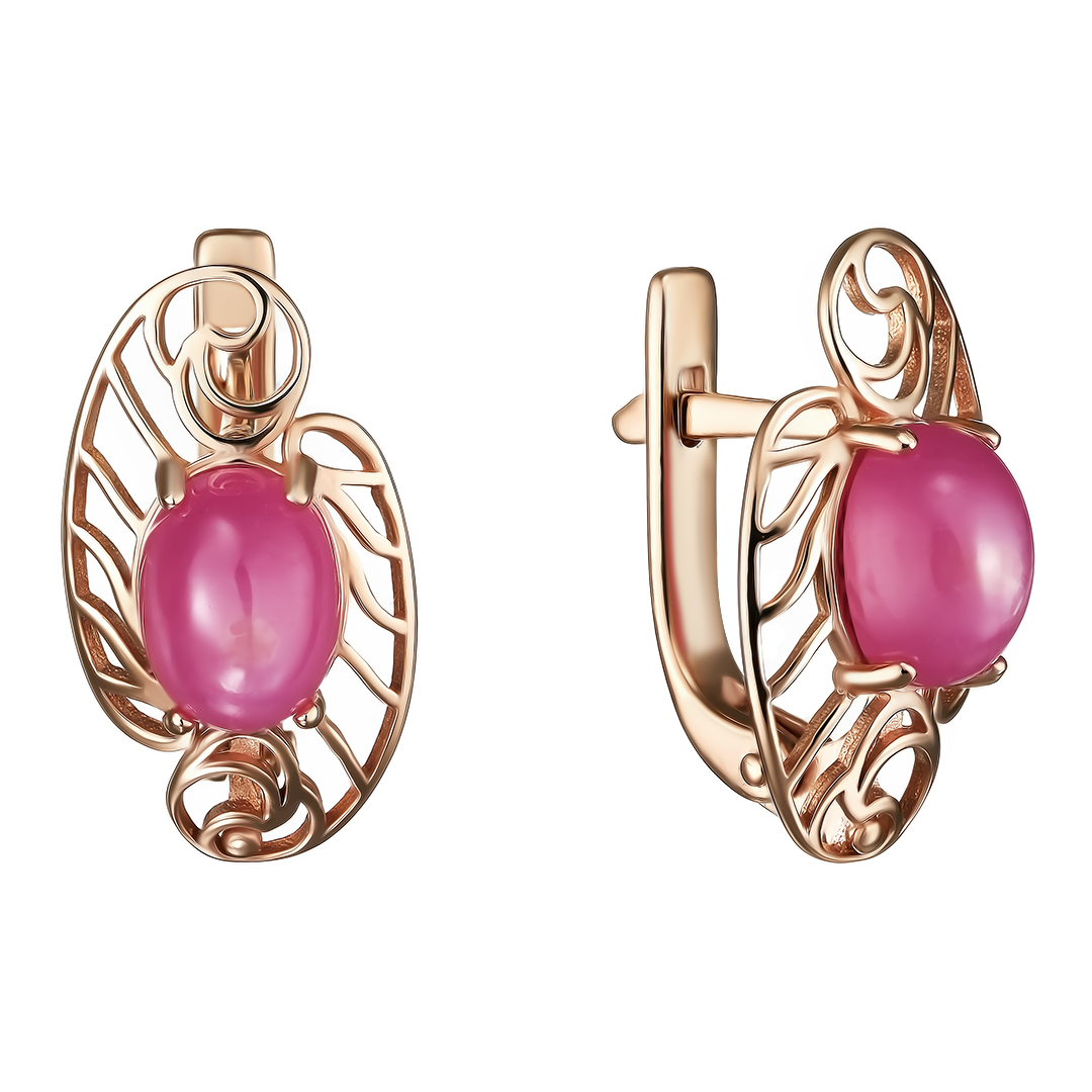 Серебряные серьги 925 пробы; вставки 2 Рубин 4,476 F/2