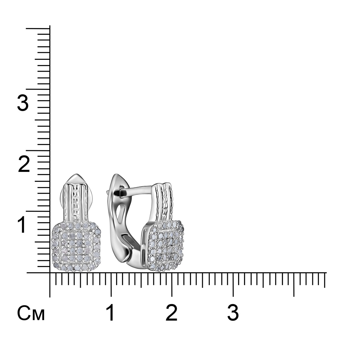 Серебряные серьги с бриллиантами