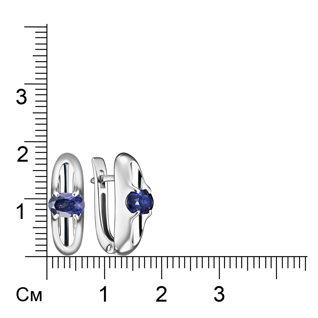 Серебряные серьги с сапфирами