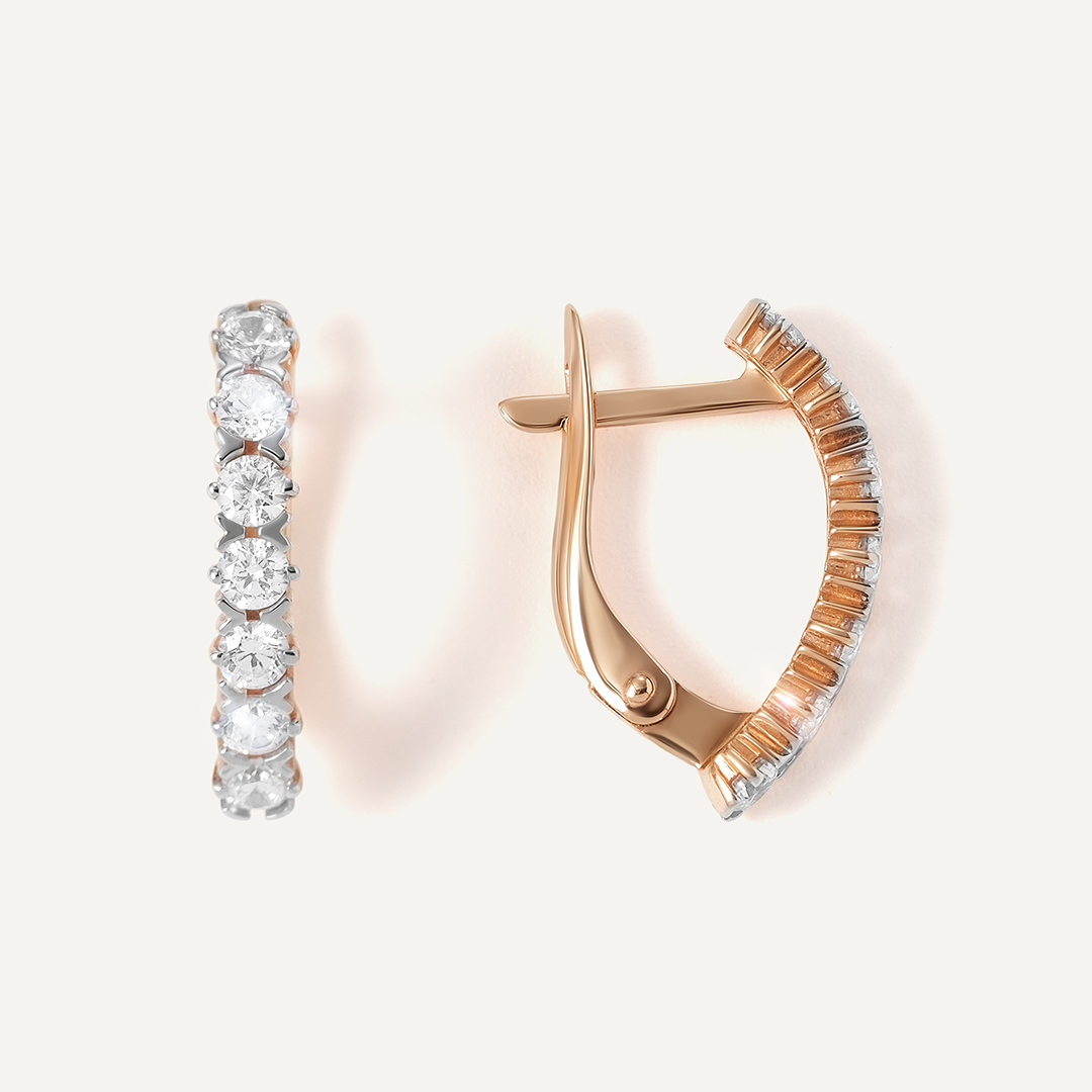 Серьги из золота с фианитами