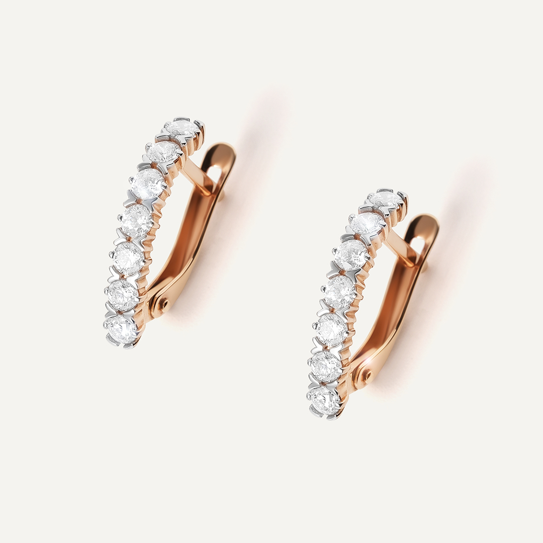 Серьги из золота с фианитами