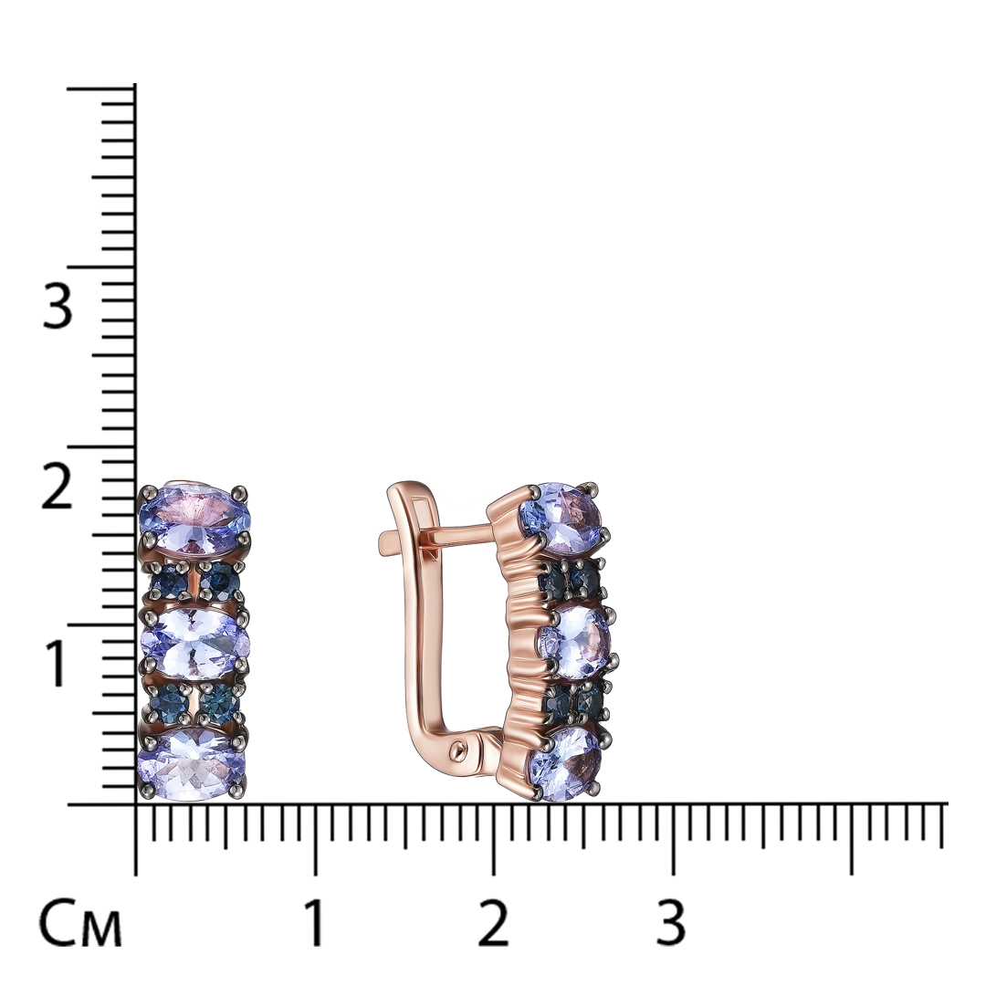 Серебряные серьги с танзанитами