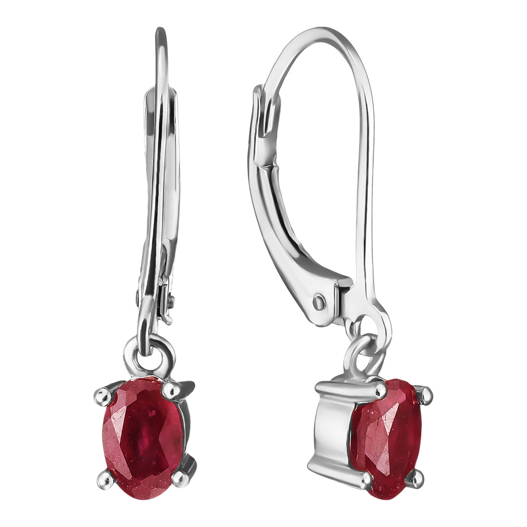 Серебряные серьги 925 пробы; вставки 2 Гранат 1,13 ct;