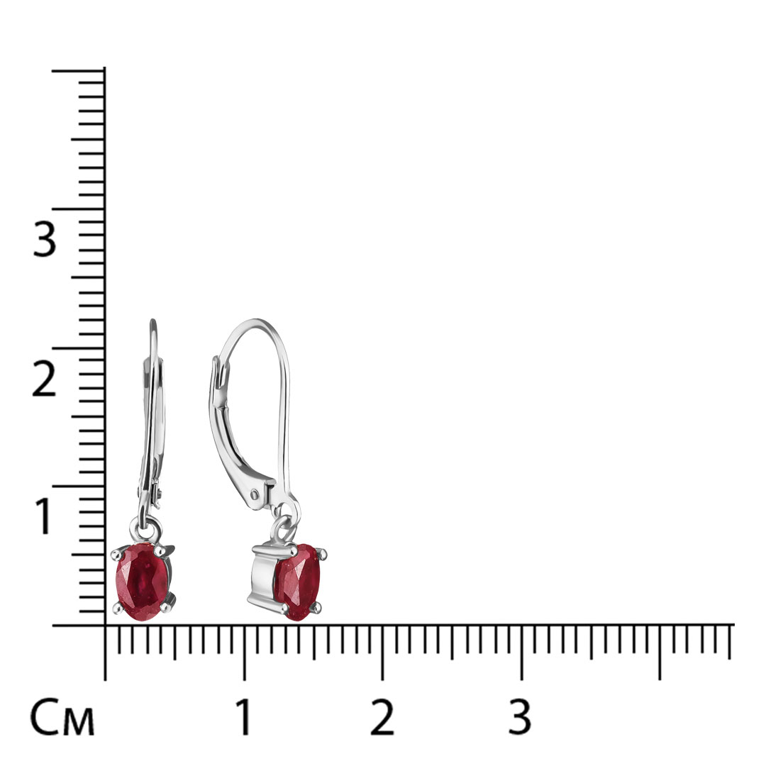 Серебряные серьги 925 пробы; вставки 2 Гранат 1,13 ct;