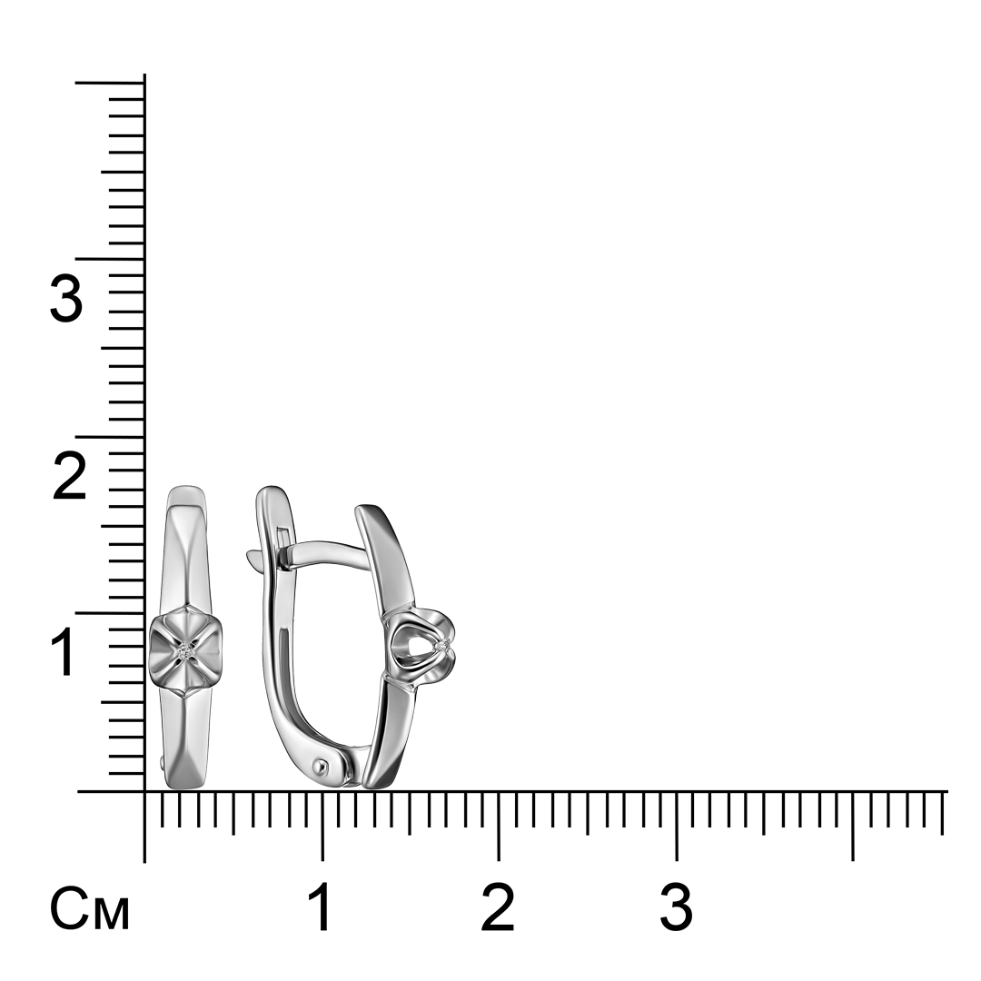 Серебряные серьги с бриллиантами