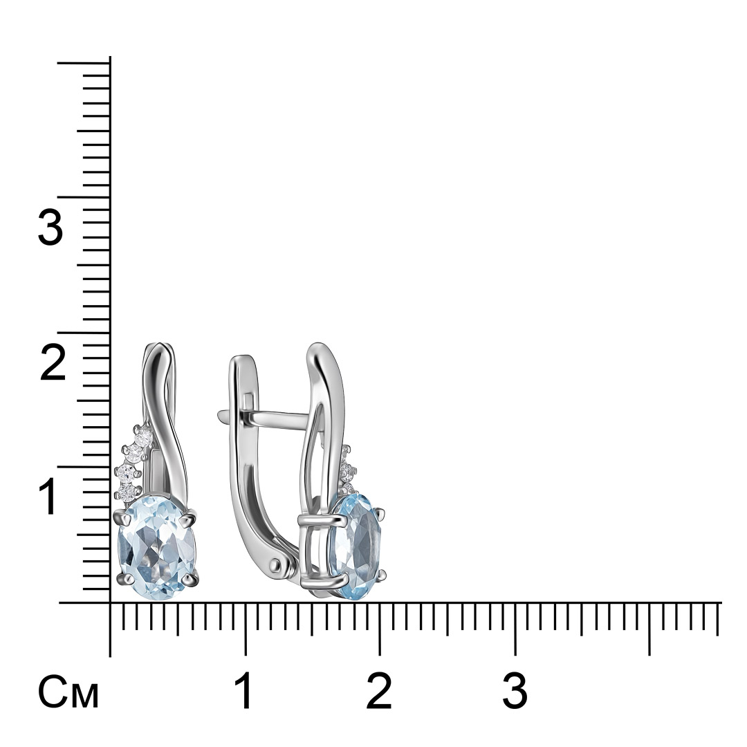 Серебряные серьги с топазами