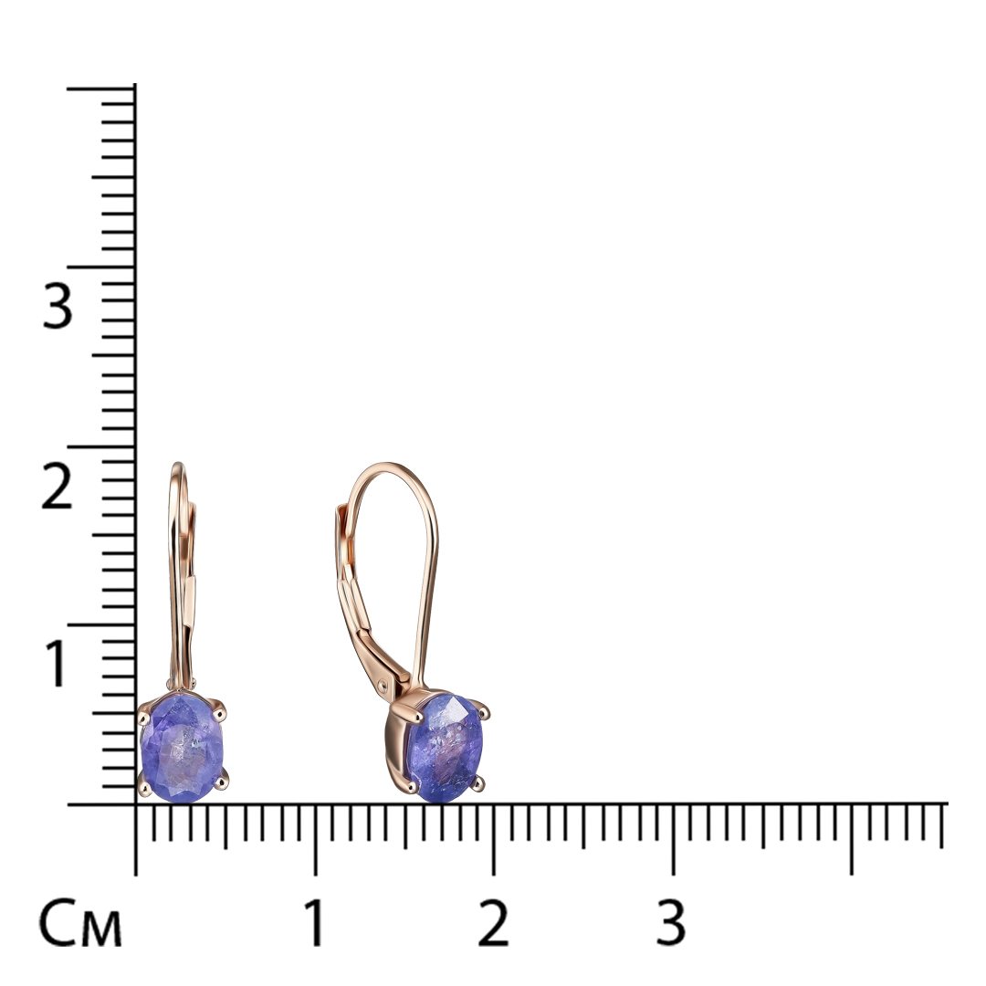 Серебряные серьги с танзанитами