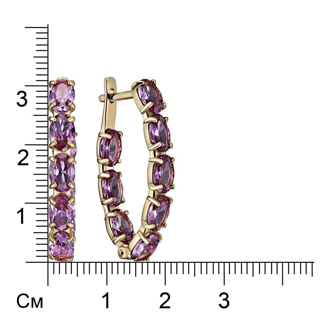Серебряные серьги 925 пробы; вставки 16 Александрит ГТ.;