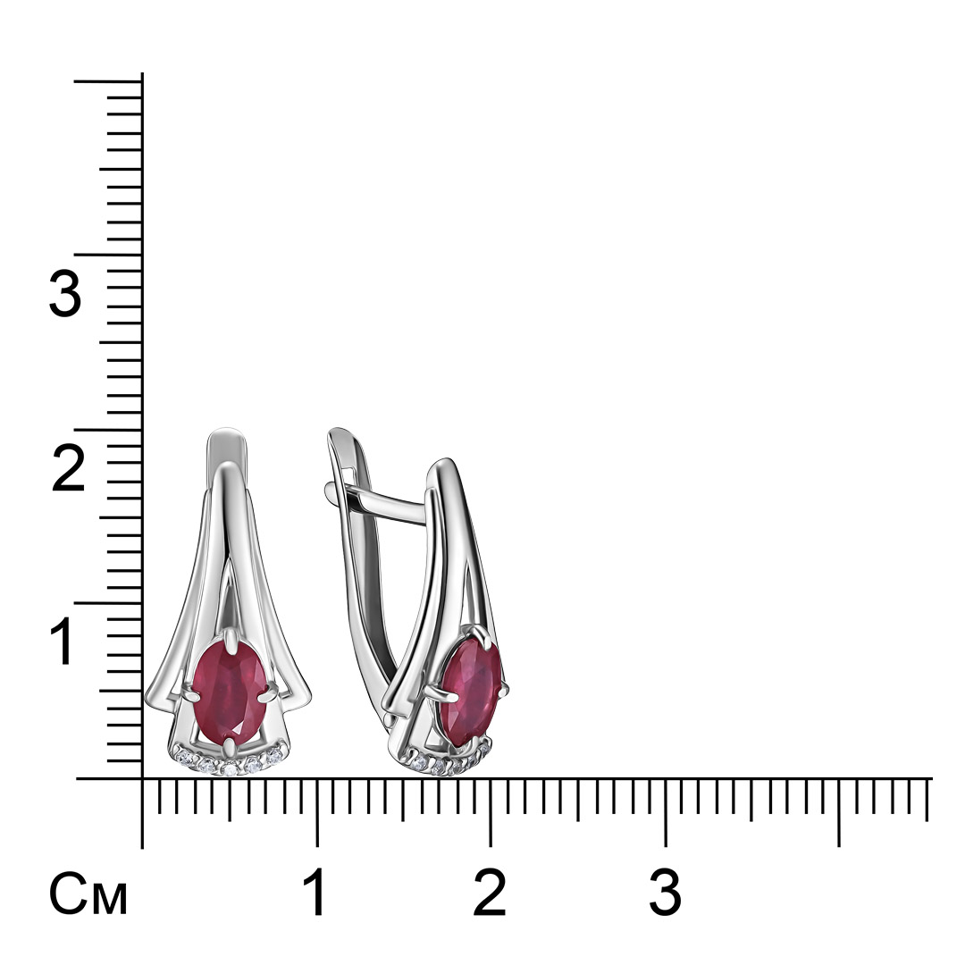 Серебряные серьги с рубинами